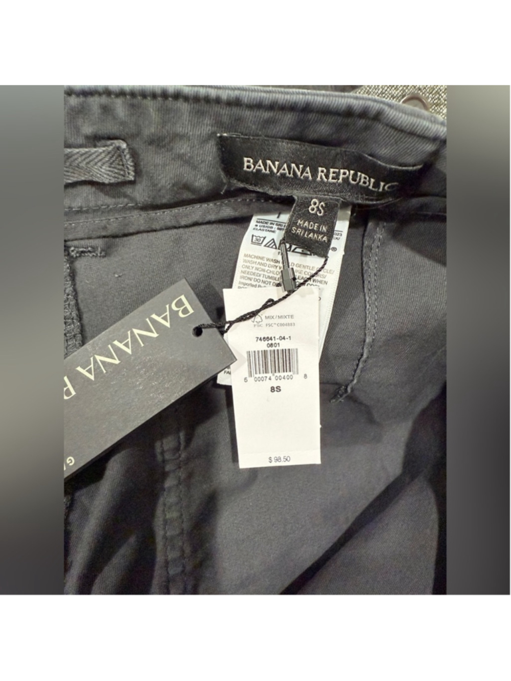 Banana Republic Gray Cotton Blend Chino Jogger Pants Size 8 New - Picture 3 of 9